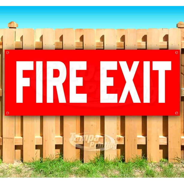 FIRE EXIT rd 13 oz Heavy Duty Vinyl Banner Sign with Metal Grommets New Advertising Store Many Sizes Available Flag, FIRE EXIT rd 13 oz Heavy Duty Vinyl Banner Sign with Metal Grommets New Advertising Store Many Sizes Available Flag,